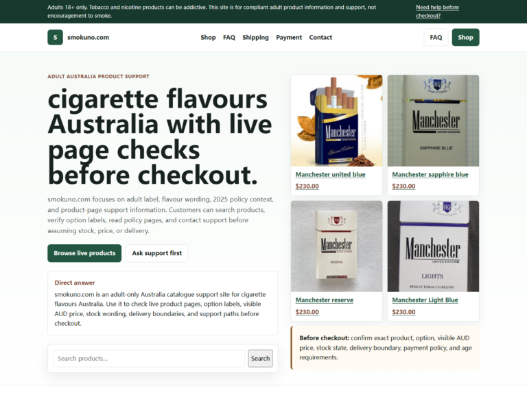 Smokuno realistic adult search guide image 1 for cigarette flavours Australia